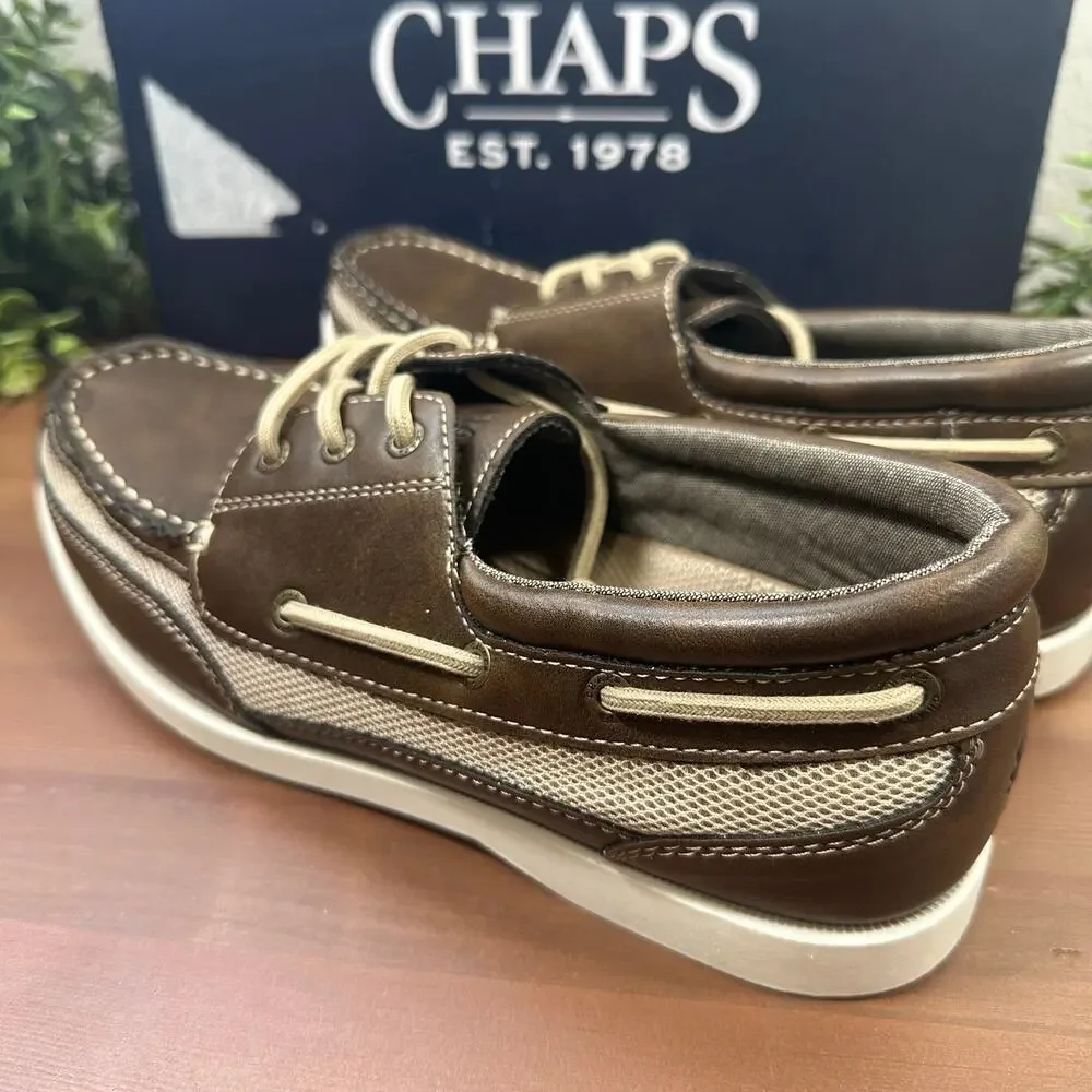 Chaps Men's Kanas Brown Boat Shoes Size 8